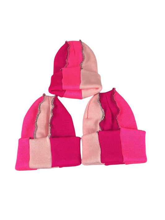 Not Your Perfect Beanie 3 Tone Pink